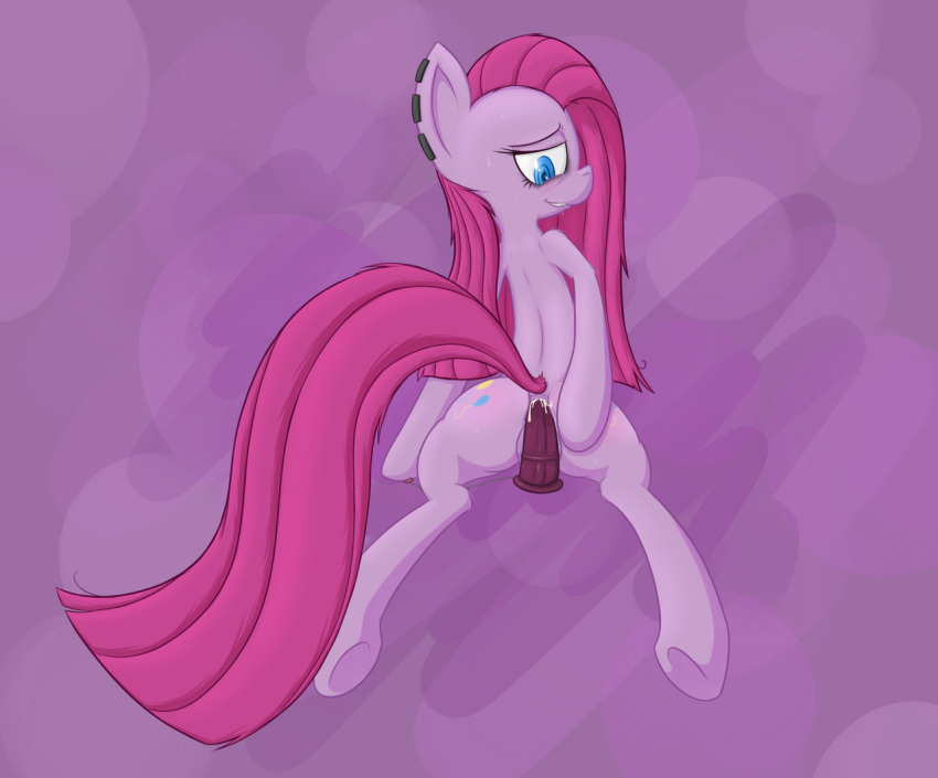 2012 anal anal_insertion anal_sex blue_eyes blush cutie_mark dildo equine female friendship_is_magic hair horse insertion long_hair looking_back my_little_pony penetration pink_hair pinkamena_(mlp) pinkie_pie_(mlp) sex_toy solo straight_hair w300