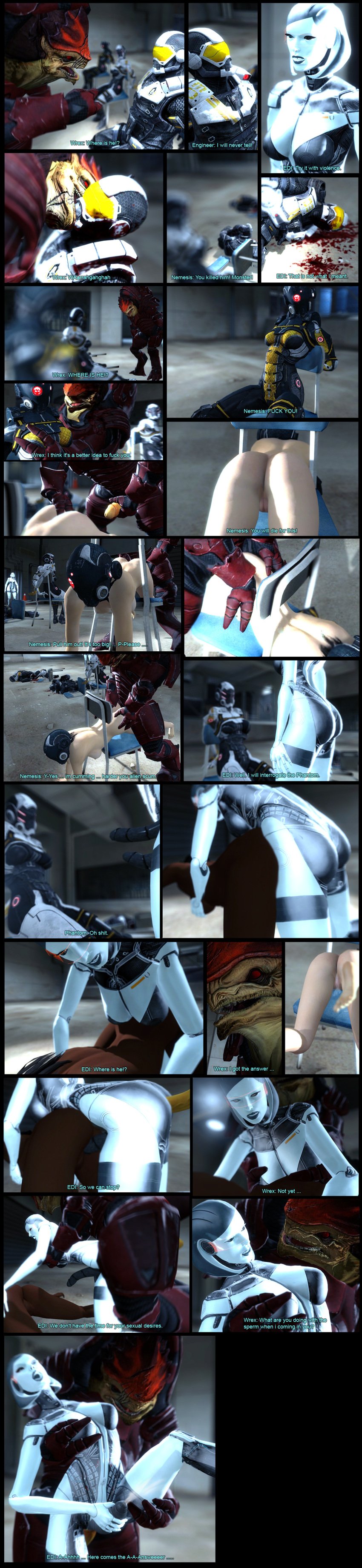 1futa 2boys 2girls 3d cerberus comic death edi female futanari human interrogation interspecies krogan male male/female male_death mass_effect mass_effect_3 nemesis penis phantom rape robot robot_girl straight urdnot_wrex