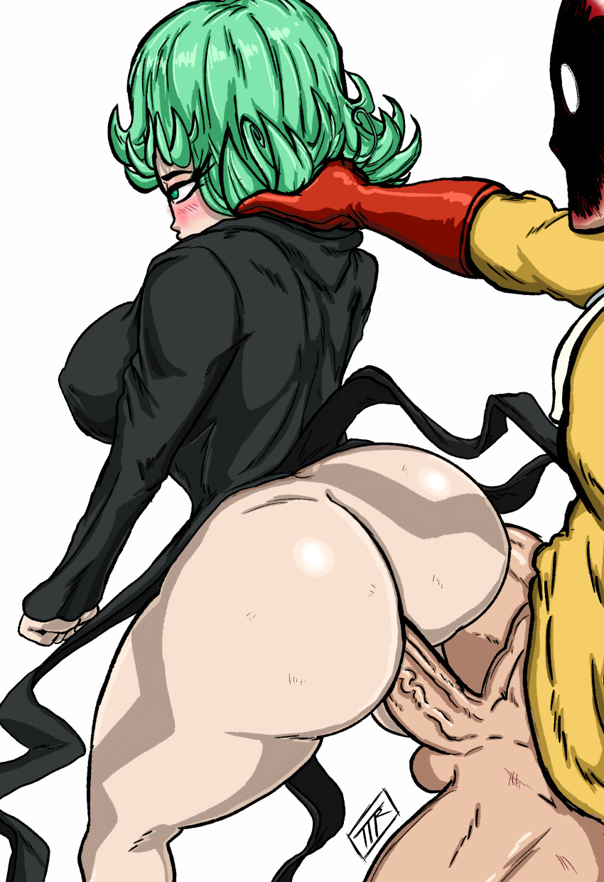 1boy 1girls ass big_ass big_penis black_clothing blush bubble_ass bubble_butt clapping_cheeks digital_media duo female fucked_from_behind green_glow green_hair hand_on_neck hero heroine hi_res highres kojoarts light-skinned_female light-skinned_male male naughtypaw_(artist) one-punch_man penis red_gloves saitama serious_look tatsumaki thick_ass ttherandom tthrandom tthrandom_rp veiny_penis voluptuous yellow_clothing