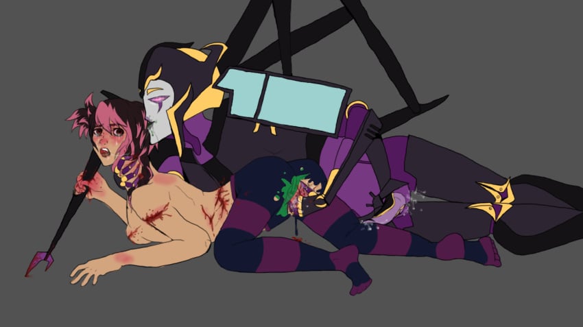 2girls airachnid alien alien/human alien_girl blood female gore human interspecies miko_nakadai multiple_girls nerdess questionable_consent size_difference teenager torture transformers transformers_prime