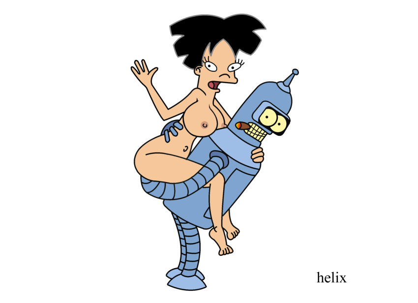 amy_wong bender_bending_rodriguez breasts female futurama helix human male robot straight tagme