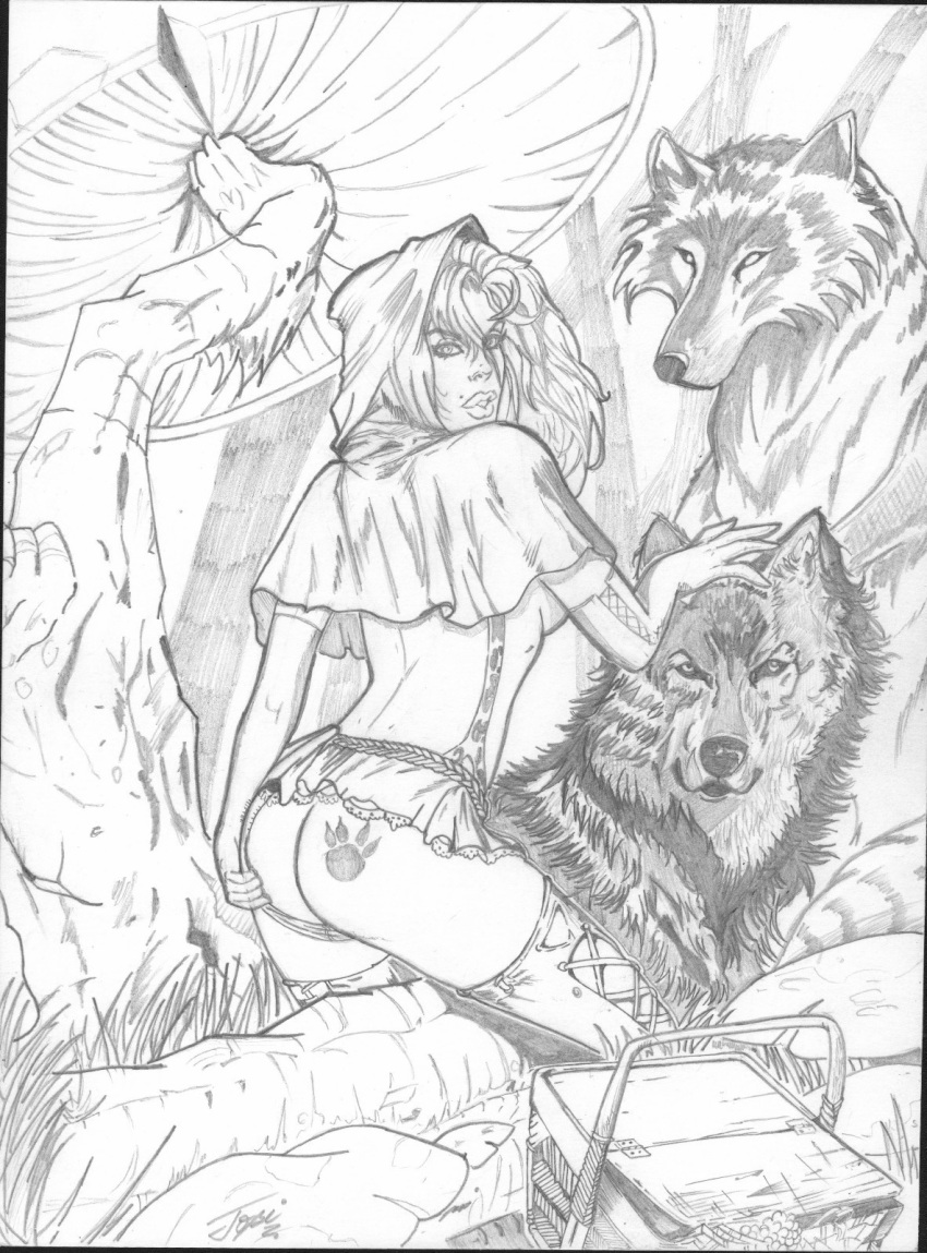 1girls 2boys big_bad_wolf fairy_tales female_on_feral feral feral_on_female feral_on_human human human_on_feral joe little_red_riding_hood tagme wolf