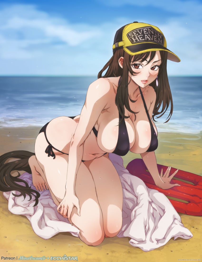 1girls barefoot bikini cap cap_only feet female female_only female_solo final_fantasy lilithcharlott2 solo solo_female solo_only tifa_lockhart
