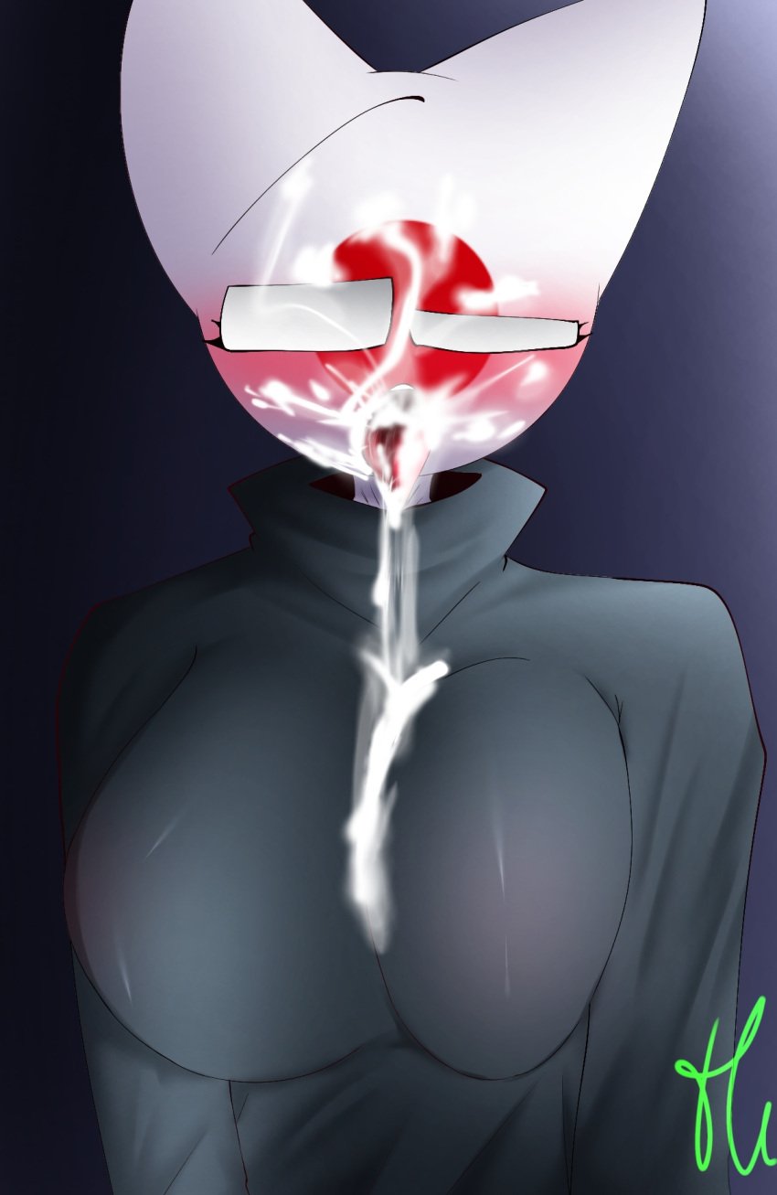 44waa29304 after_fellatio after_oral big_breasts blushing cat_girl clothed clothing countryhumans countryhumans_girl cum_in_mouth cum_on_breasts cum_on_face japan_(countryhumans) nipples_visible_through_clothing tagme thailand_(countryhumans) white_body white_skin