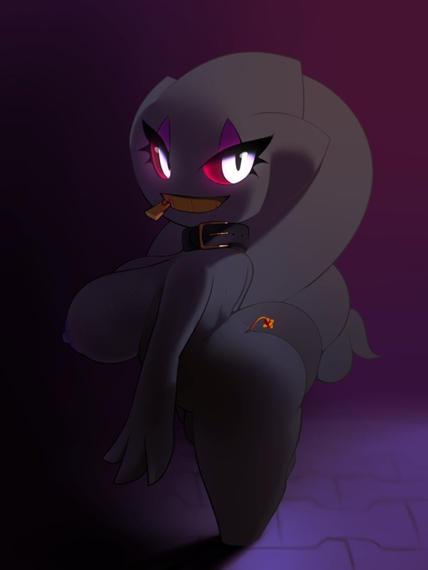 banette looking_back mystical no_humans plantpenetrator pokemon pokemon_(species) tagme