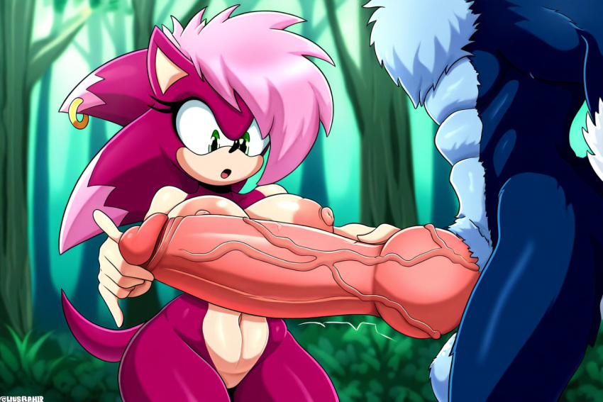 ai_generated ass blue_body breasts incest incest_(lore) magenta_fur male/female novelai pink_hair sex sonia_the_hedgehog sonic_(series) sonic_the_hedgehog sonic_the_hedgehog_(series) sonic_the_werehog sonic_underground straight veiny_penis werehog