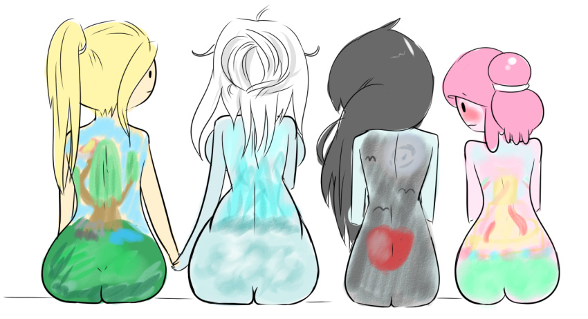 4girls adventure_time fionna_the_human_girl ice_queen_(adventure_time) lilithn marceline multiple_girls princess_bubblegum