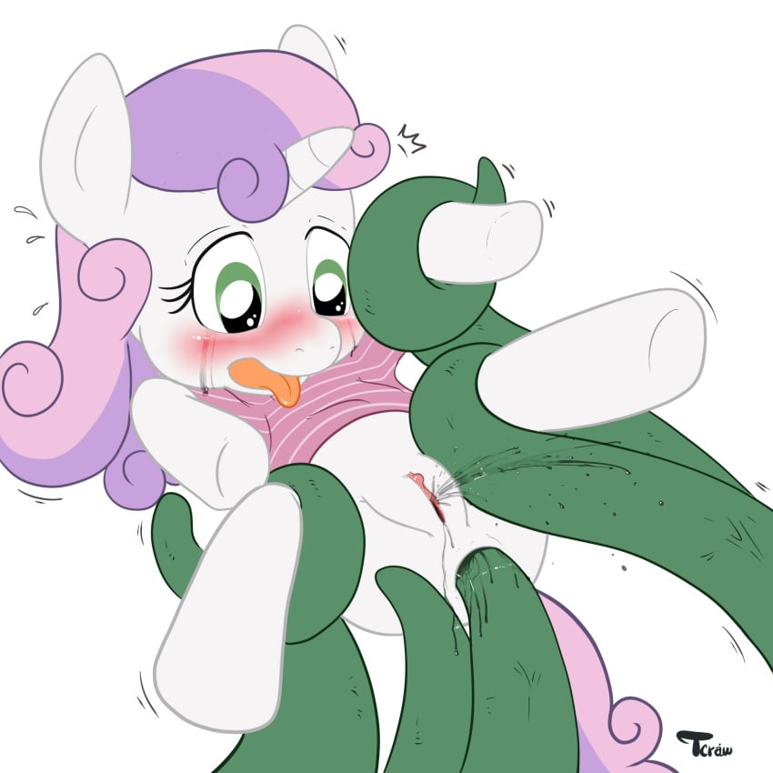 anal anal_penetration blush crying_with_eyes_open cutie_mark_crusaders friendship_is_magic hair_on_head my_little_pony peeing squirting sweetie_belle_(mlp) tears tecraudio tentacles unicorn