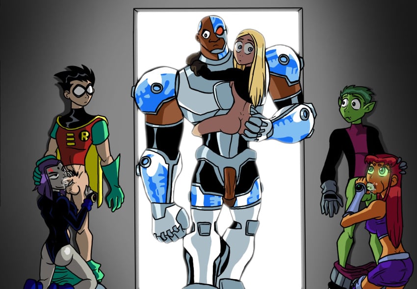 3boys 3girls alien alien_girl alien_humanoid ass ass_grab balls beast_boy big_penis black_leotard blonde_hair blue_eyes boots bright_eyes cartoon_network caught_in_the_act clothed_blowjob clothed_sex clothing cyborg cyborg_(dc) dark-skinned_male dark_skin dc dc_comics demon_girl dick_grayson eyemask female footwear forehead_jewel garfield_logan gloves green_eyes green_hair green_skin grey_skin handwear human interracial koriand'r leotard male metahuman orange_skin partially_clothed pointy_ears puberty pubic_hair purple_hair rachel_roth raven_(dc) red_hair redhead robin_(dc) robin_(dick_grayson) shining_eyes spiky_hair star_lover starfire straight superhero superheroine swingers tamaranean tara_markov teen_titans terra_(dc) victor_stone