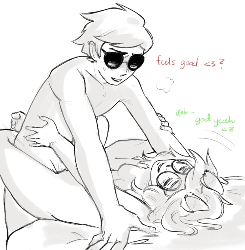 dave_strider dog_ears glasses homestuck homestuck^2 jade_harley saintmacuil