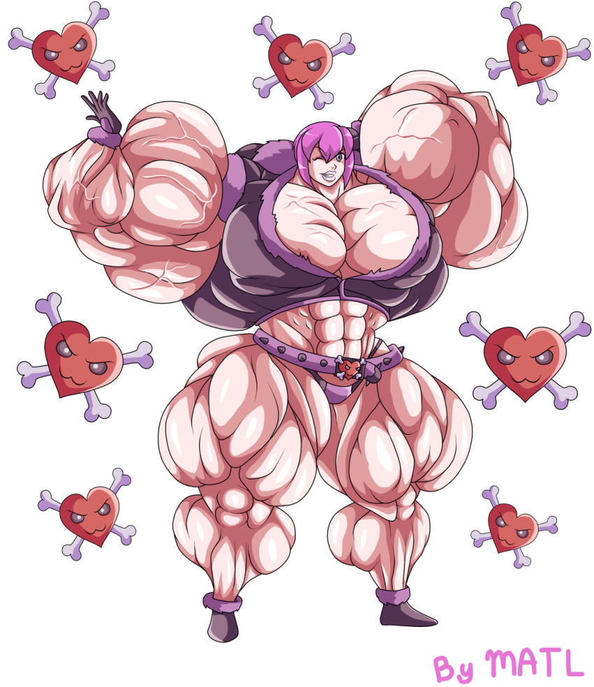 abs biceps big_muscles female hair huge_muscles hyper_muscles large_muscles matl muscles muscular muscular_arms muscular_female muscular_legs muscular_thighs needs_breasts pecs pink_hair veins veiny_muscles