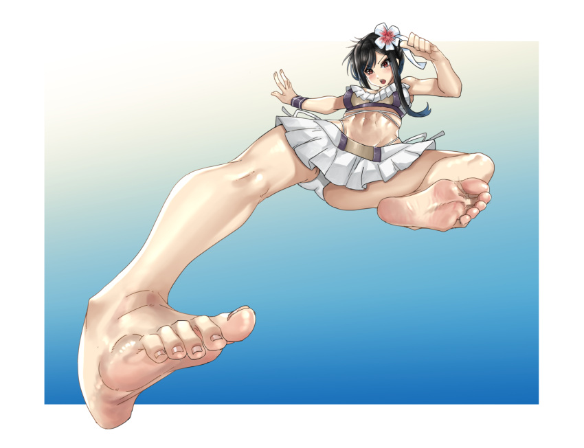 2d eiji feet female final_fantasy final_fantasy_vii foot_fetish foot_focus no_penetration no_sex soles solo solo_female swimsuit tifa_lockhart toes toes_scrunch wrinkled_feet wrinkled_soles