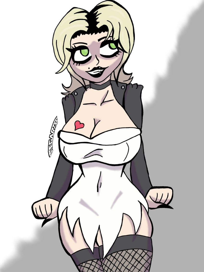 big_breasts blonde_hair bride bride_of_chucky chucky doll doll_girl dress green_eyes horror_movie killer omegart55 terror tiffany_valentine wedding_dress