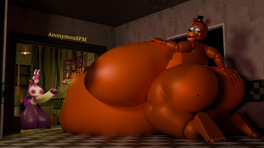 3d_(artwork) animatronic anonymousfm anthro areola ass balls belly big_balls big_belly big_breasts big_butt big_penis bonnie_(fnaf) bonnie_(psychojohn2) breasts clothing digital_media_(artwork) duo erection fan_character female five_nights_at_freddy's five_nights_at_freddy's_2 futanari genitals hair hat headgear headwear herm hi_res huge_balls huge_belly huge_breasts huge_butt huge_cock huge_thighs humanoid_genitalia humanoid_penis hyper hyper_balls hyper_belly hyper_breasts hyper_butt hyper_genitalia hyper_penis intersex intersex/female lagomorph leporid machine mammal nipples nude open_mouth overweight penis rabbit robot scottgames size_difference smile thick_thighs toy_freddy_(fnaf) wide_hips