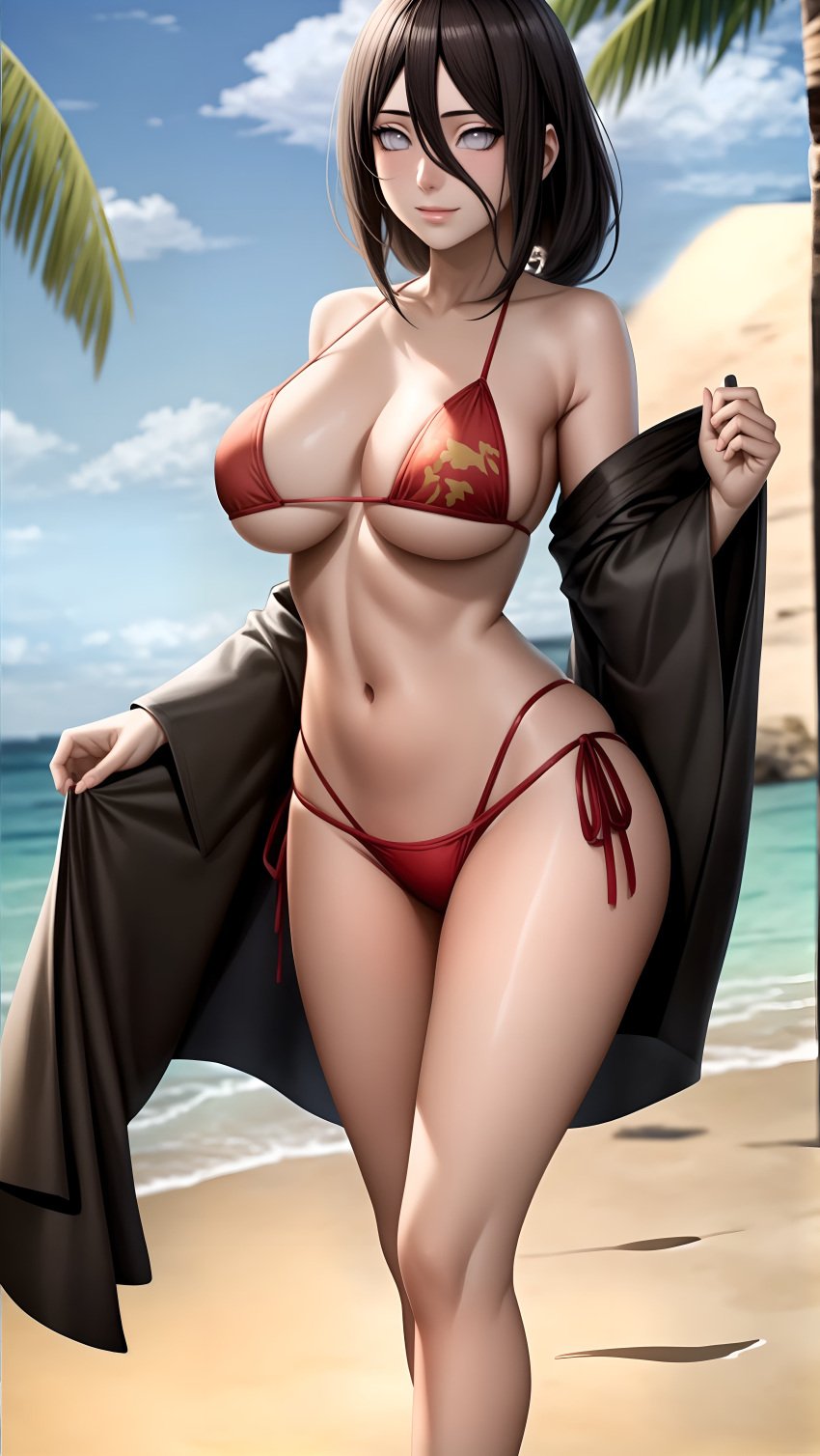 1girls adapted_costume ai_generated beach big_breasts bikini bikini_bottom bikini_top boruto:_naruto_next_generations breasts cleavage curvaceous curvy curvy_body curvy_female curvy_figure feet_out_of_frame female female_only floral_print highleg highleg_bikini highleg_bikini_bottom hyuuga_hanabi long_hair midriff nai_diffusion naruto naruto_(series) oppai palm_tree pinup pose posing purple_eyes removing_clothing revealing_swimsuit robe seaside shiny shiny_hair shiny_skin side-tie_bikini side-tie_bikini_bottom skimpy skimpy_bikini smile solo solo_focus stable_diffusion swimsuit taking_clothes_off thick_thighs thighs undressing very_long_hair voluptuous waifu_licker wide_hips wide_sleeves