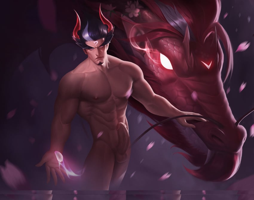 balls big_penis dragon erection horns looking_at_viewer male male_only mobile_legends mobile_legends:_bang_bang muscles muscular muscular_male nart17154623 nude penis pubic_hair short_hair solo yu_zhong