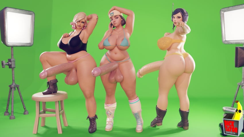 3d big_ass big_balls big_breasts big_cock big_penis big_thighs blonde_hair bra brunette_hair chubby chubby_female dictator_meep fortnite fortnite:_battle_royale fortnite:_save_the_world futa_only futanari greenscreen huge_balls huge_cock looking_at_viewer machinist_mina opal_(fortnite) penny_(fortnite) tagme trio_female underwear