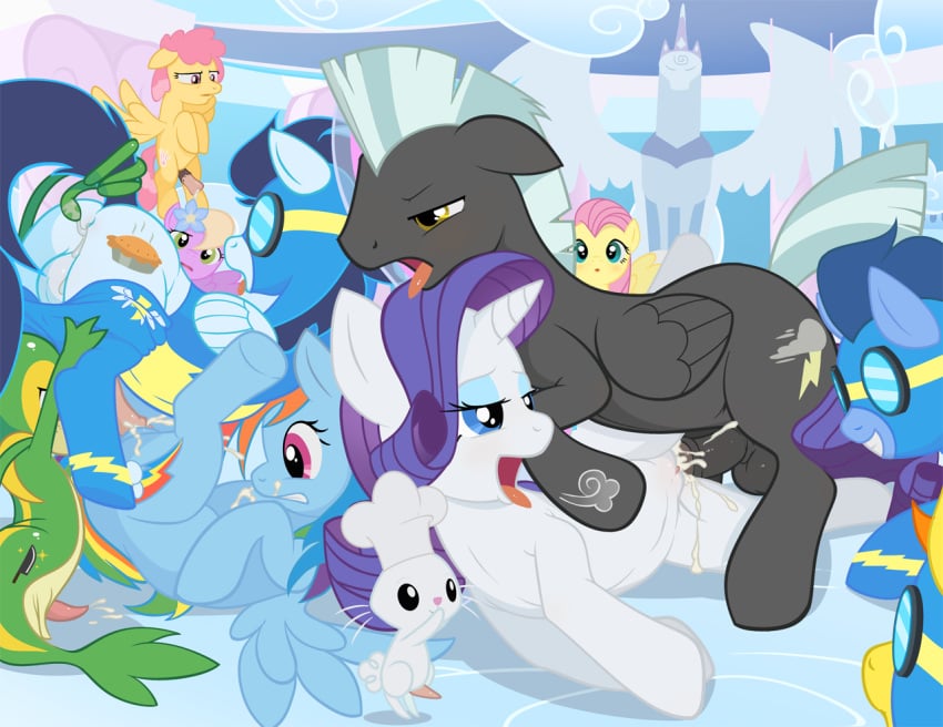 ahe_gao anal angel_(mlp) balls blue_eyes clitoris cloud_kicker_(mlp) cloudsdale crossover crowd cum cum_in_pussy cum_inside equine erection female feral feral_on_feral fluttershy_(mlp) friendship_is_magic goggles half-closed_eyes horse lagomorph male my_little_pony nintendo orange_swirl_(mlp) pegasus penetration penis pokemon pokemon_(species) pony public pussy rabbit rainbow_dash_(mlp) rarity_(mlp) sex size_difference snivy soarin_(mlp) spitfire_(mlp) straight thunderlane_(mlp) tongue tongue_out tricksta unicorn vaginal_penetration video_games vines voyeur wonderbolts_(mlp)