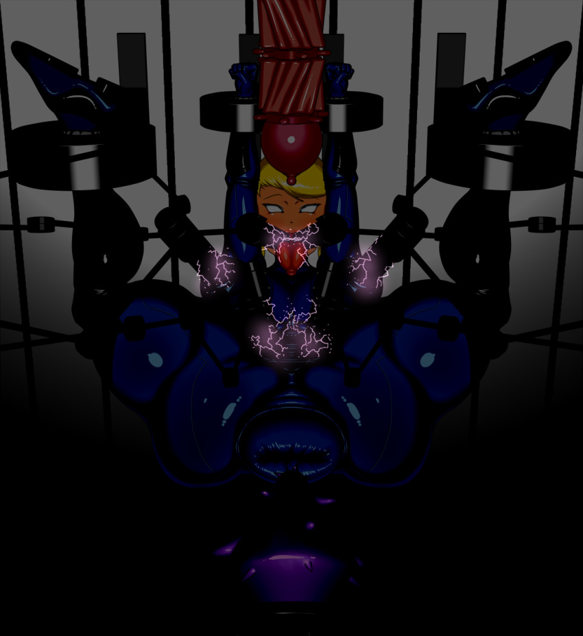 a- ahe_gao ass blonde_hair bound electrostimulation feet_up femsub hyper_anus metroid nintendo samus_aran sex_toy spiked_dildo thick_thighs tongue_out voluptuous wide_hips zero_suit