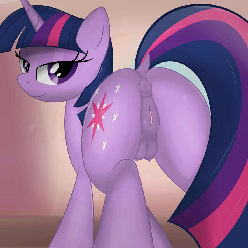 anus ardupi ass crotchboob crotchboobs equine female female_only friendship_is_magic fur furry half-closed_eyes horn looking_behind mammal my_little_pony nipples pony purple_eyes purple_hair pussy solo tail twilight_sparkle_(mlp) unicorn