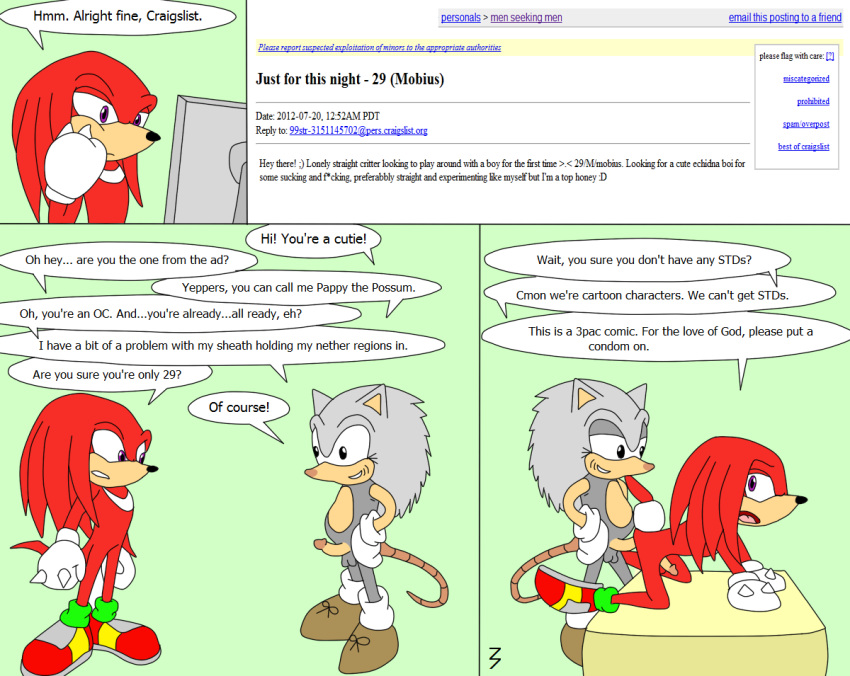 3pac comic furry furry_only knuckles_the_echidna male multiple_males sonic_(series) yaoi