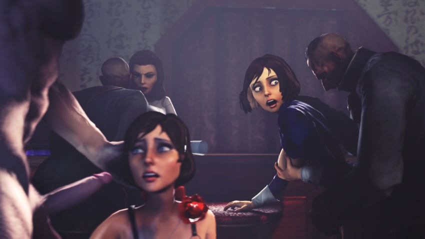 3d bioshock bioshock_infinite blue_eyes burial_at_sea dual_persona elizabeth_comstock female group_sex harness lenied nude source_filmmaker