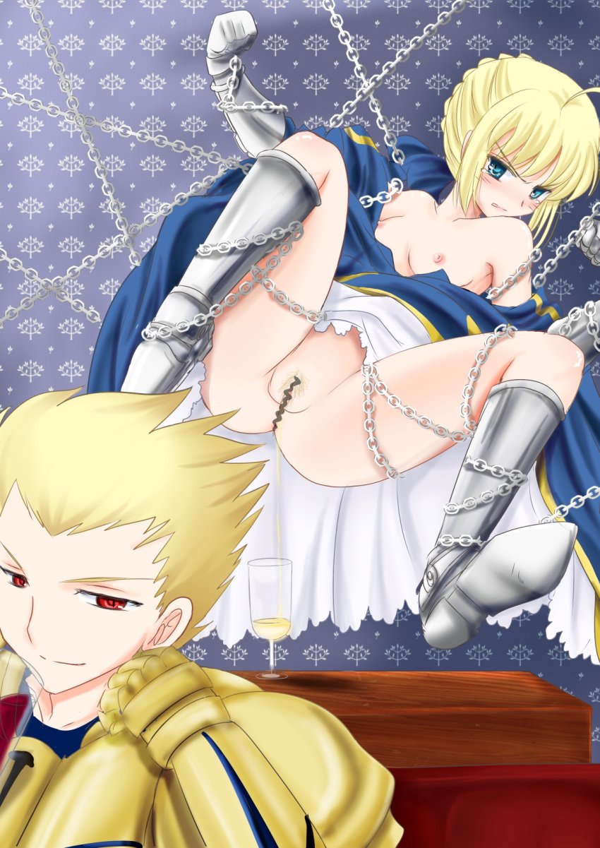 artoria_pendragon censor_bar fate/stay_night fate/zero fate_(series) gilgamesh saber tagme