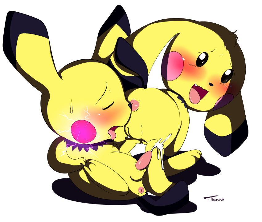 color female fur furry male nudity penis pichu pichu_big pichu_little pokemon vulva