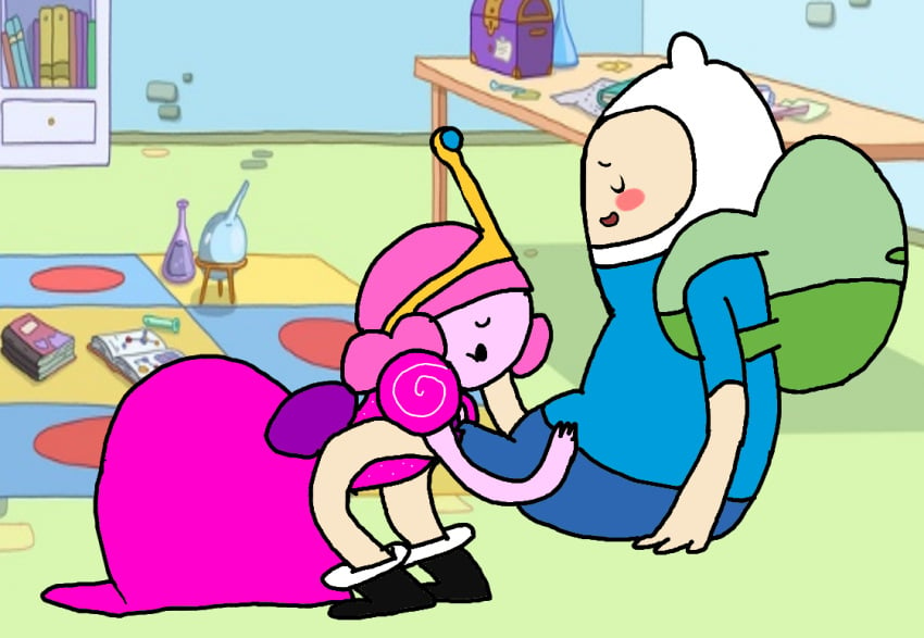 adventure_time backpack blowjob blush clothed clothed_sex dress fellatio finn_the_human oral oral_sex princess_bubblegum princess_bubblegum_young sock_(artist) tagme tiara young