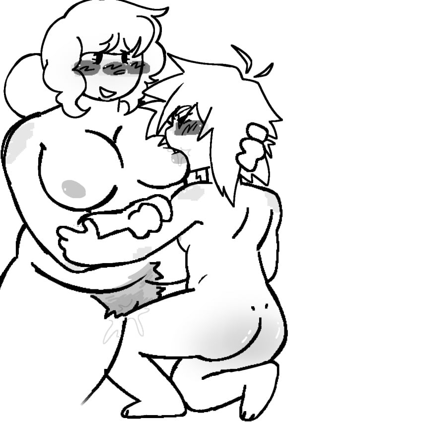 2girls battle_for_dream_island bfb bfdi big_breasts biting black_and_white blush breast_biting breast_sucking bubble_(bfdi) chubby_female doodle fanny_(bfdi) fat_ass fat_girl female_only no_color object_show object_shows pussy pussy_juice rubbing_pussy short_hair sketch skinny_girl small_breasts wet_pussy wetting white_background yuri