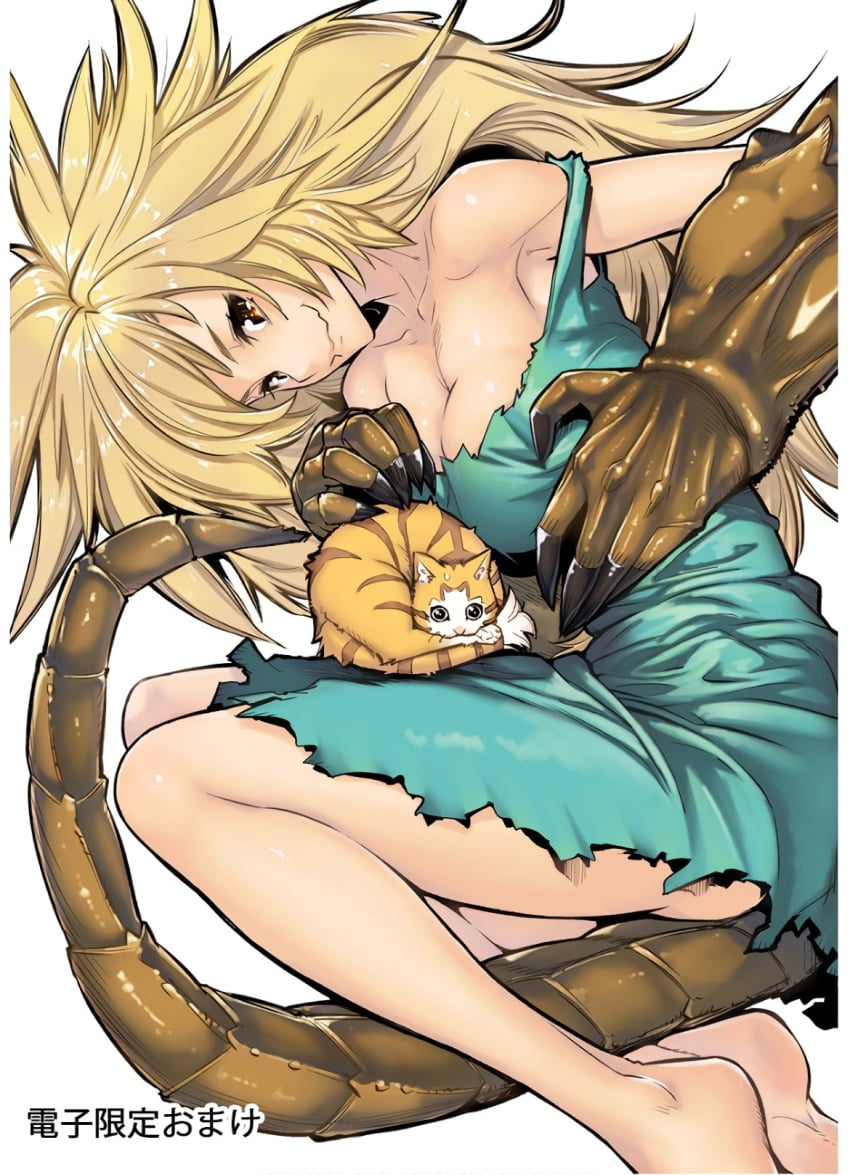 1girls big_breast elf elf_ears elf_female elf_girl feline female female_focus huge_breasts kitten large_breasts oppai pointy_ears s-rank_monster_no_"behemoth"_dakedo_neko_to_machigawarete_elf_musume_no_pet_toshite_kurashitemasu stella_(beheneko) tama_(beheneko) voluptuous voluptuous_female