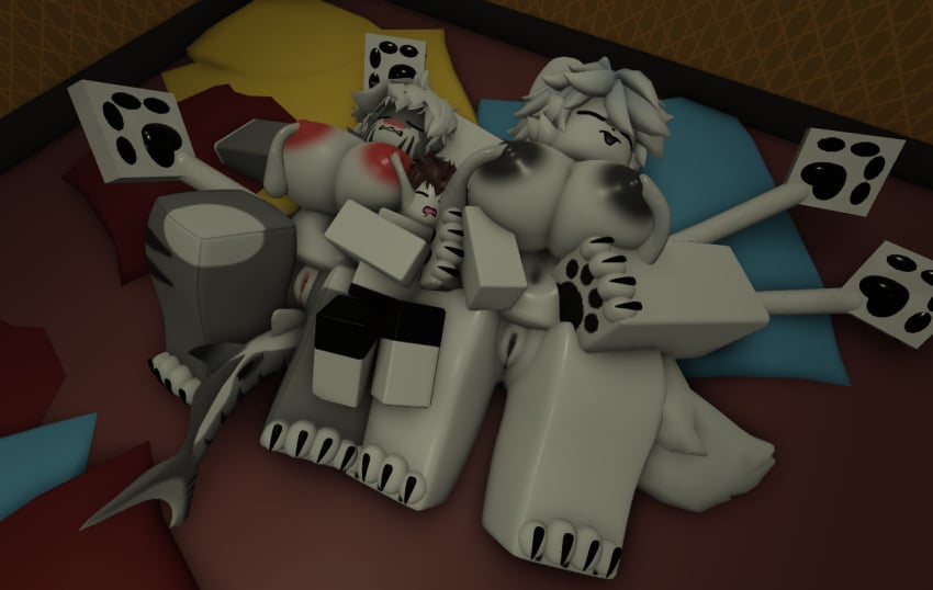 3d anthro big_female breasts changed_(video_game) colin_(changed) female furry grey_nipples grey_pussy human lactating male pink_nipples pink_pussy ravenuwu roblox robloxian self_upload shark size_difference sleep sleeping small_male squid_dog_(changed) tiger_shark tiger_shark_(changed)