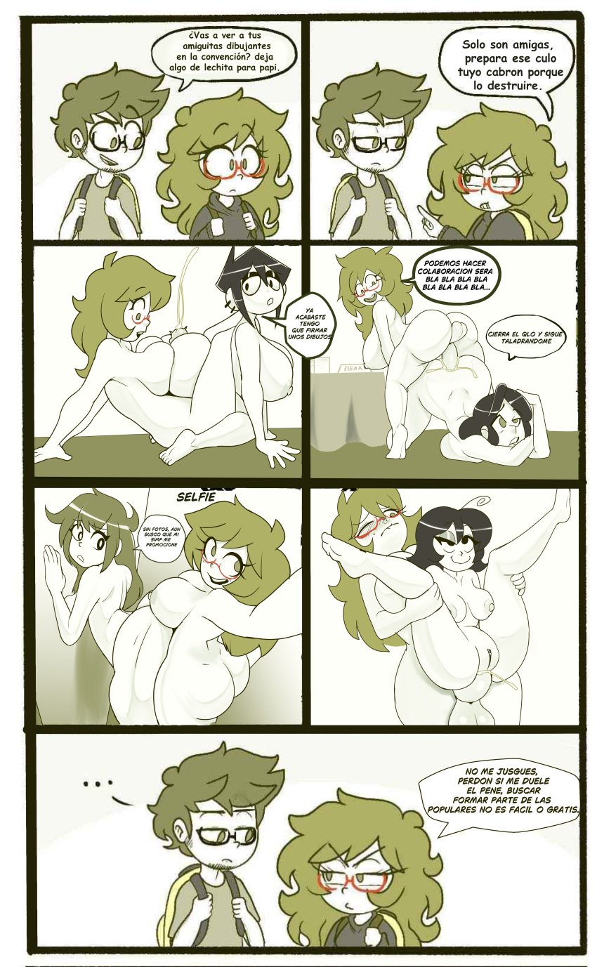 1boy 1futa 4girls ana_(anapijamas) anal anapijamas asmo18mas balls bent_over big_breasts big_penis comic dialogue duo_focus elena_(elenamics) elenamics erection female futa_on_female futanari honey_(honeychan01) honeychan01 human male monochrome nane_(nanezilla) nanezilla nude penis sex standing text valbun valbun_(oc)