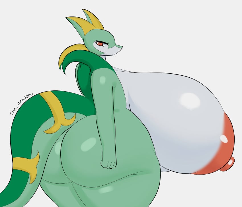 animal_humanoid animal_tail big_ass big_breasts bubble_butt cleavage female fur fur_ass fur_breasts fur_thick_thighs furry huge_ass huge_breasts hyper_breasts nipples pokemon pokemon_(species) scalie serperior tha_randomu wide_hips