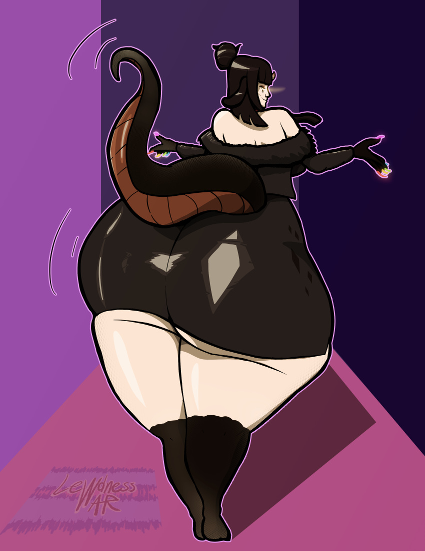 ass ass_bigger_than_head ass_peek female huge_ass hyper_ass lewdnesswar saavlewd snake_girl tail thick_thighs thighs virtual_youtuber vtuber