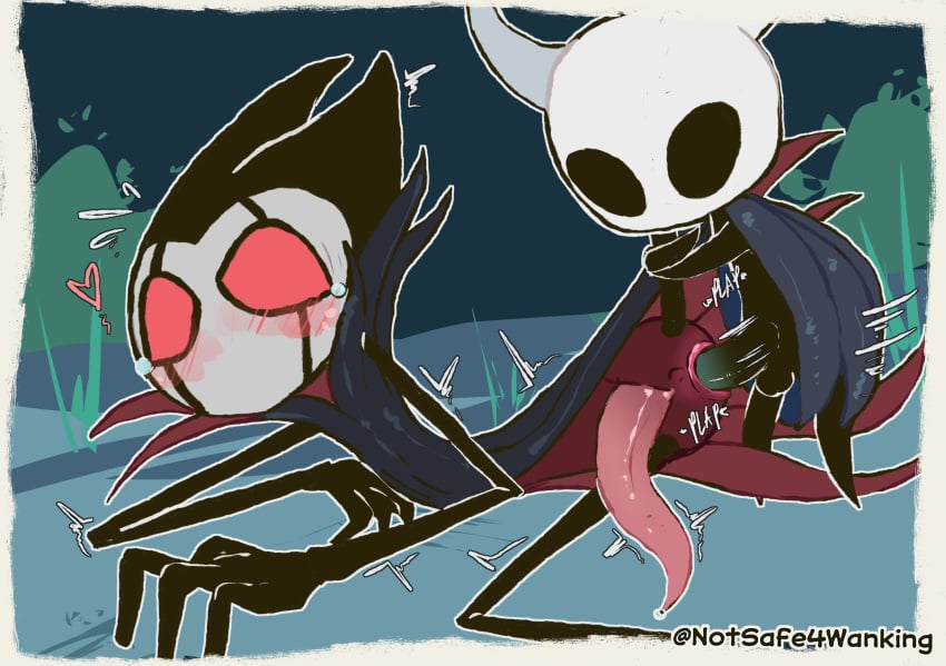 anal anal_sex anthro arthropod ass balls black_body black_eyes bodily_fluids breasts canid canine clothing digital_media_(artwork) duo erection fur genital_fluids genitals grimm_(hollow_knight) hi_res hollow_knight hollow_knight_(character) horn humanoid insects male male/male male_penetrated male_penetrating male_penetrating_male mammal notsafeforwanking nude penetration penile penis sex team_cherry text the_knight_(hollow_knight) vessel_(species)