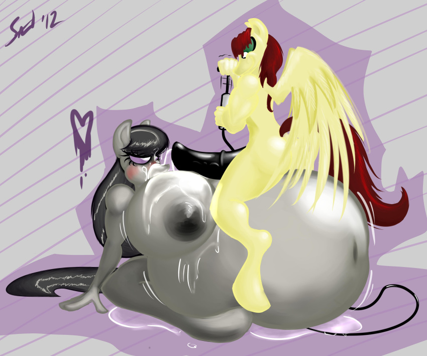 cum cumflated_belly cumflation earth_pony equine female friendship_is_magic fur grayscalerain hyper_cumflation male my_little_pony octavia_melody pony straight tagme what