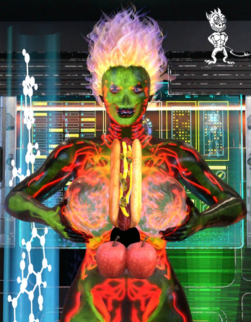 chup@cabra creature_commandos dr_phosphorus glowing_bones glowing_eyes holding_own_breast huge_breasts huge_cock paizuri rule_63 tagme titjob transparent_body veiny_penis