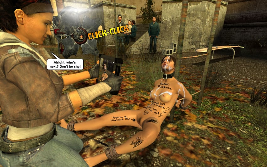 2girls 3d after_sex alyx_vance belt belt_on_neck breasts completely_naked completely_naked_female completely_nude completely_nude_female crossover cum cum_on_breasts cum_on_face female filming garry's_mod half-life half-life_(series) half-life_2 left_4_dead left_4_dead_(series) nipples psychic_carrot vaginal writing_on_body zoey_(left_4_dead)