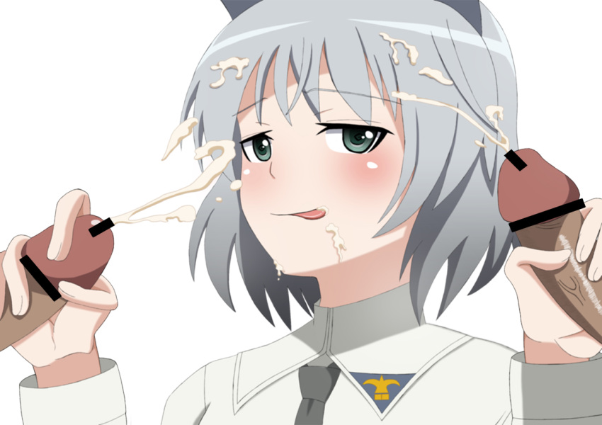 arobiro blush censored clothing cum handjob sanya_v_litvyak strike_witches tagme