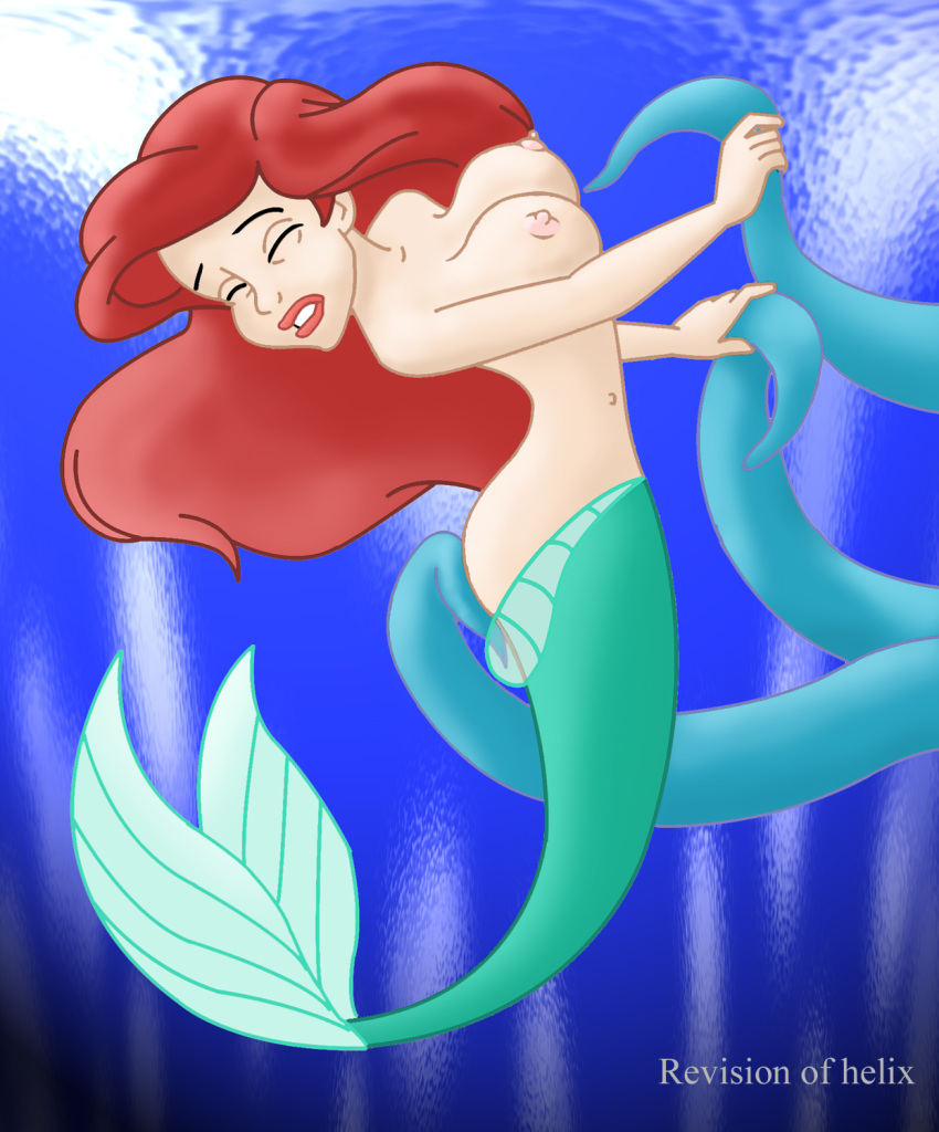 ariel breasts disney female helix mermaid nipples tagme tentacles text the_little_mermaid underwater