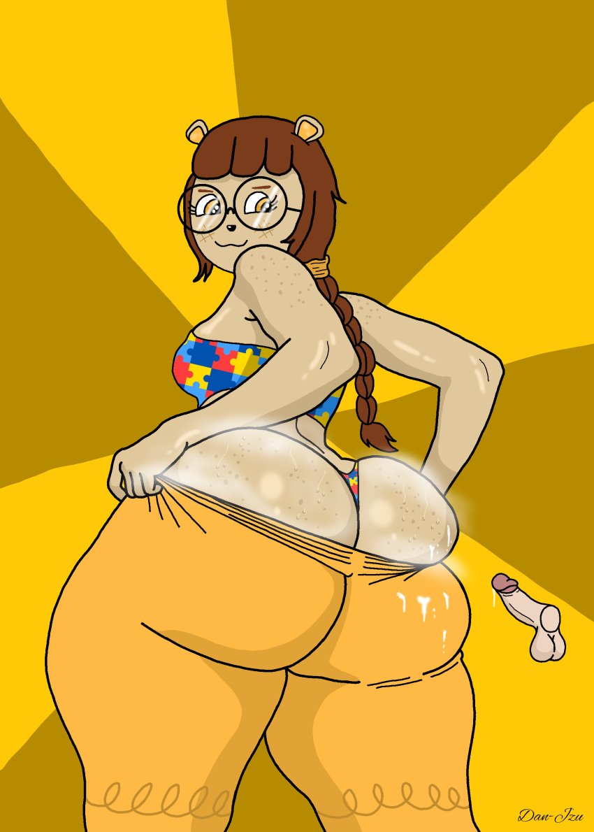 1boy 1girls 2d ass ass_bigger_than_head ass_focus ass_squish autism autism_kink autistic autistic_ass autistic_female autistic_girl big_ass braided_hair braided_ponytail brown_hair cum cum_on_ass cum_on_body dan-jzu digital_drawing_(artwork) female female_focus flavor_frenzy freckles_on_ass freckles_on_shoulders glasses huge_ass ibispaintx imminent_sex male massive_ass musk musk_clouds nerd nerdy_female panties pants_down penis semen_on_ass semen_on_body small_breasts small_penis small_penis_adoration smile smiling_at_partner steaming_body sweat sweaty_ass tight_clothing tiny_penis unseen_male waffle_(flavor_frenzy) yellow_eyes