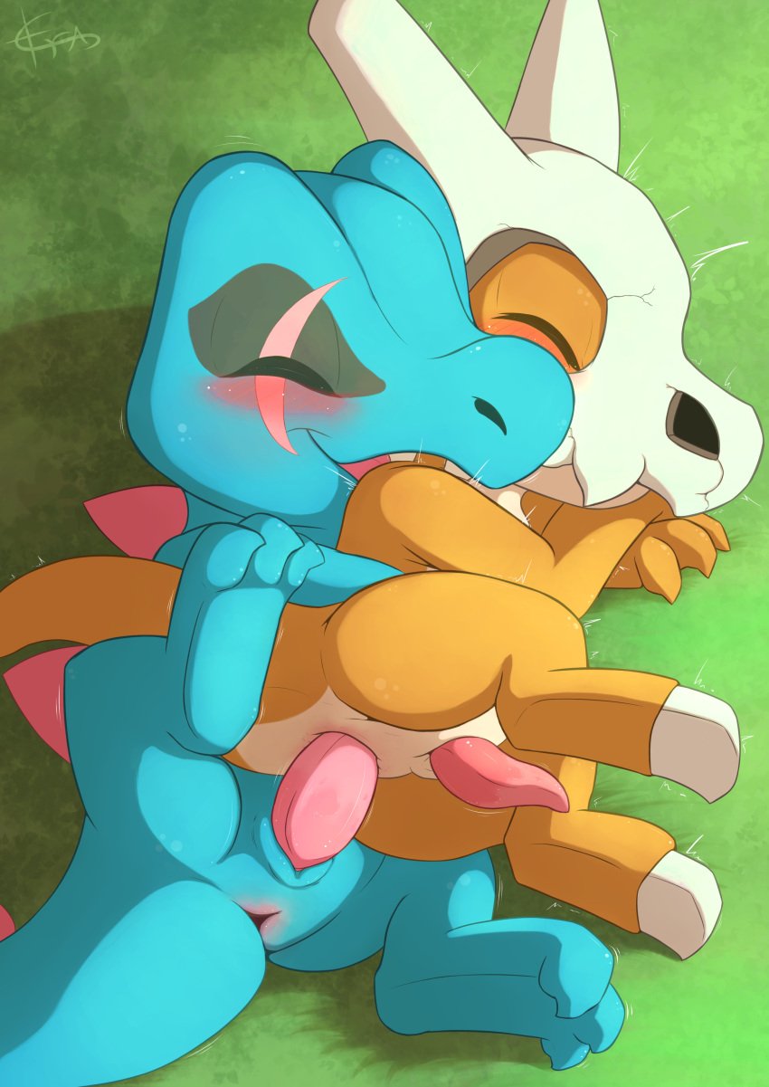 absurd_res anal anal_sex animal_genitalia anus blue_body blush bone brown_body cubone eraquis eye_scar facial_scar feral feral_on_feral feral_penetrated feral_penetrating feral_penetrating_feral feral_penetrating_male from_behind_position generation_1_pokemon generation_2_pokemon genital_slit genitals hi_res lying male male/male male_feral male_on_feral male_penetrated male_penetrating male_penetrating_feral male_penetrating_male mask nintendo on_side open_mouth penetration penile penile_penetration penis penis_in_ass pokemon pokemon_(species) scar sex skull skull_mask tail tapering_penis totodile