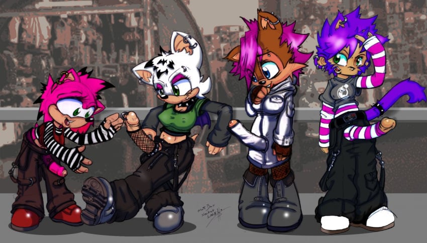 amy_rose neokat purple_hair rouge_the_bat sally_acorn sonic_(series)