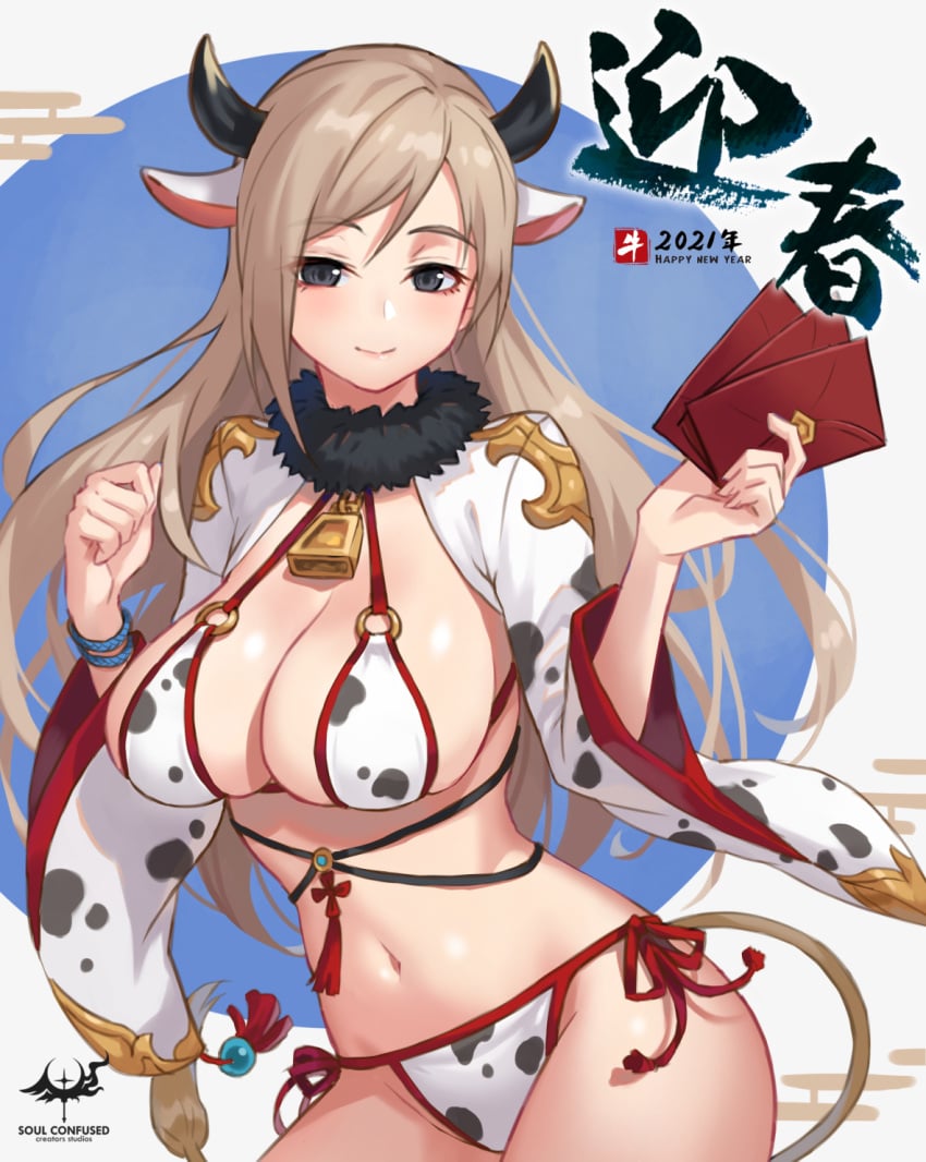 1girls adult adult_female bare_belly bare_chest bare_hands bare_hips bare_legs bare_midriff bare_navel bare_skin bare_thighs belly belly_button big_breasts blue_background blue_eyes blue_eyes_female breasts brown_eyebrows brown_hair brown_hair_female busty busty_female busty_girl cleavage closed_mouth_smile cow_print cow_print_bikini cowprint cowprint_bikini curvaceous curvaceous_body curvaceous_female curvaceous_figure curvaceous_hips curvy curvy_body curvy_female curvy_figure curvy_hips exposed_belly exposed_chest exposed_hips exposed_legs exposed_midriff exposed_navel exposed_skin exposed_thighs eyebrows_visible_through_hair female female_focus female_only fingers groin high_resolution highres horn horns hourglass_figure huge_breasts large_breasts lean_figure long_hair looking_at_viewer mature mature_female midriff narrow_waist navel original original_art original_artwork original_character parted_bangs plump_breasts shoulders simple_background slender_body slender_waist slim_waist smile smiley_face smiling smiling_at_viewer smirk solo standing thick_thighs thighs upper_body white_background wide_hips wolksheep