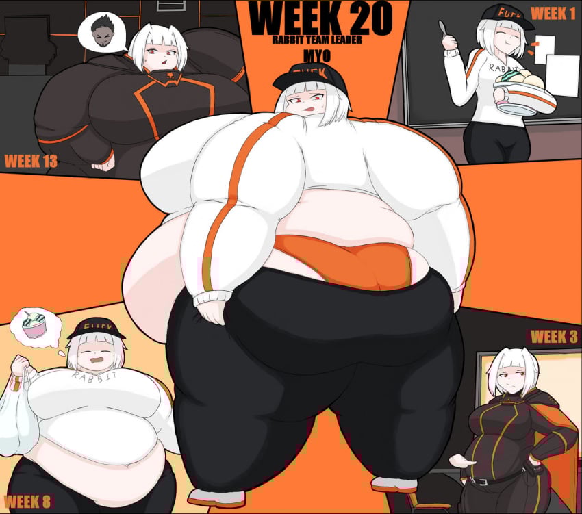 bbw chubby_female female library_of_ruina lobotomy_corporation myo_(lobotomy_corporation) obese obese_female overweight project_moon ssbbw weight_gain