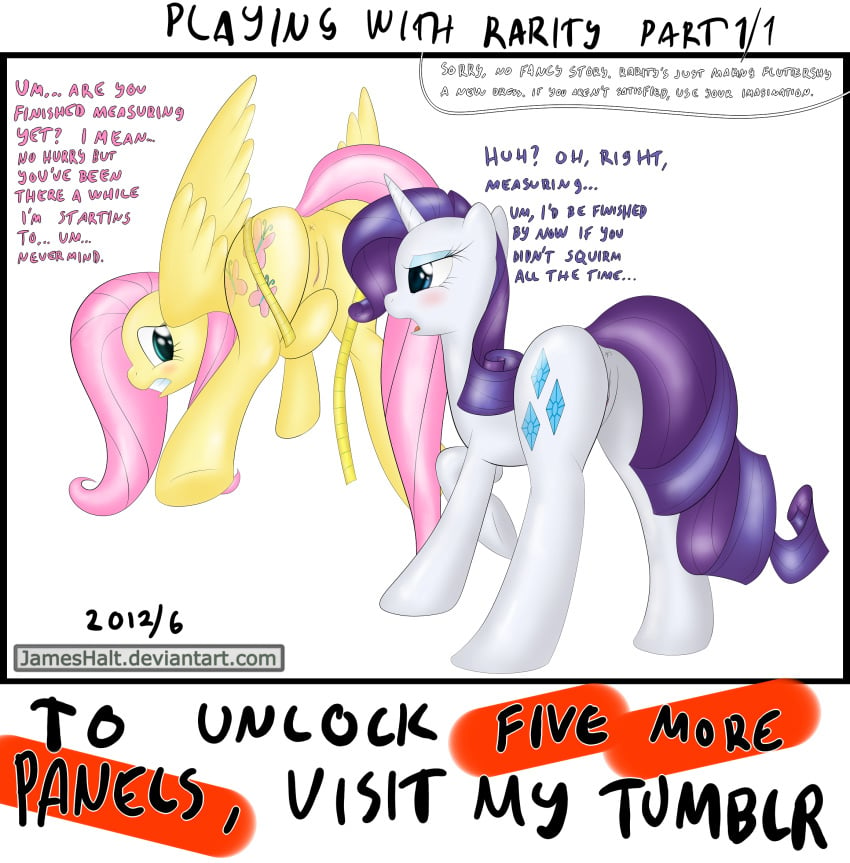 comic fluttershy_(mlp) friendship_is_magic jameshalt my_little_pony rarity_(mlp) smooth_skin