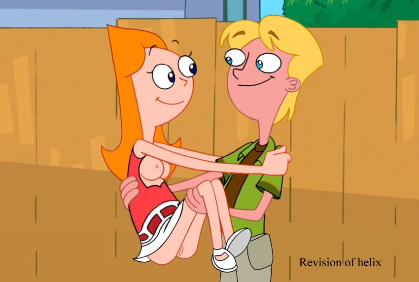 bridal_carry candace_flynn carrying disney edit female helix human jeremy_johnson male nipples phineas_and_ferb tagme