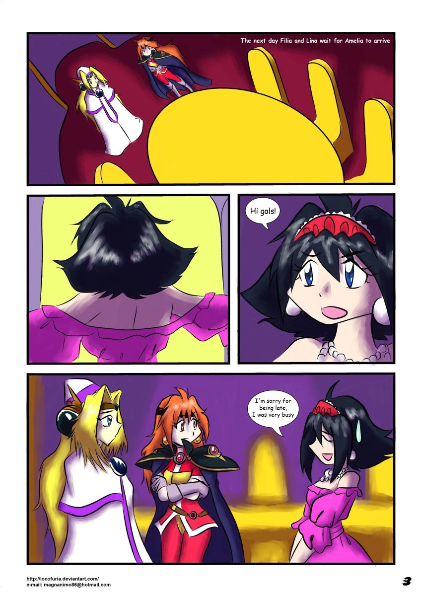 3girls amelia_wil_tesla_seyruun comic deviantart_username email_address english_text female female_only filia_ul_copt human lina_inverse locofuria multiple_girls page_3 page_number slayers text