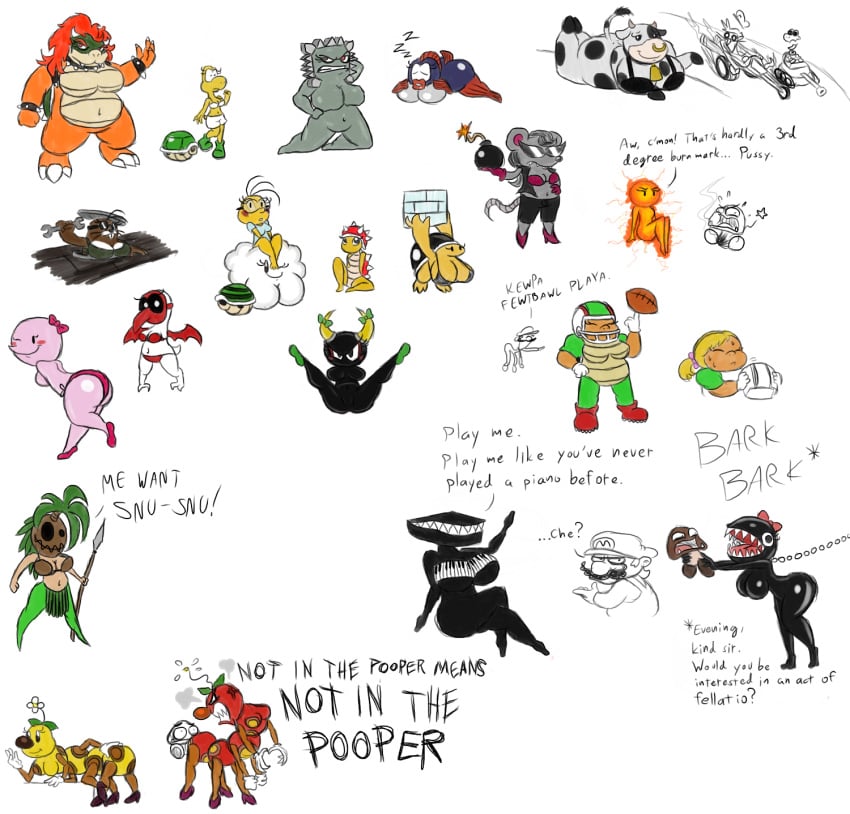 anthro bovine bowser bully_(mario) buster_beetle chain_chomp chargin'_chuck coconutter dry_bones female_bowser goomba interspecies koopa lakitu li'l_sparky luigi mad_piano marching_milde mario mario_(series) mario_and_luigi_(series) mario_kart moo-moo mouser nintendo piano rip_van_fish rocky_wrench rule_63 snu-snu spiny super_mario_64 super_mario_bros. super_mario_bros._2 super_mario_world thwomp timoteihiv tweeter waluigi wiggler yoshi's_island